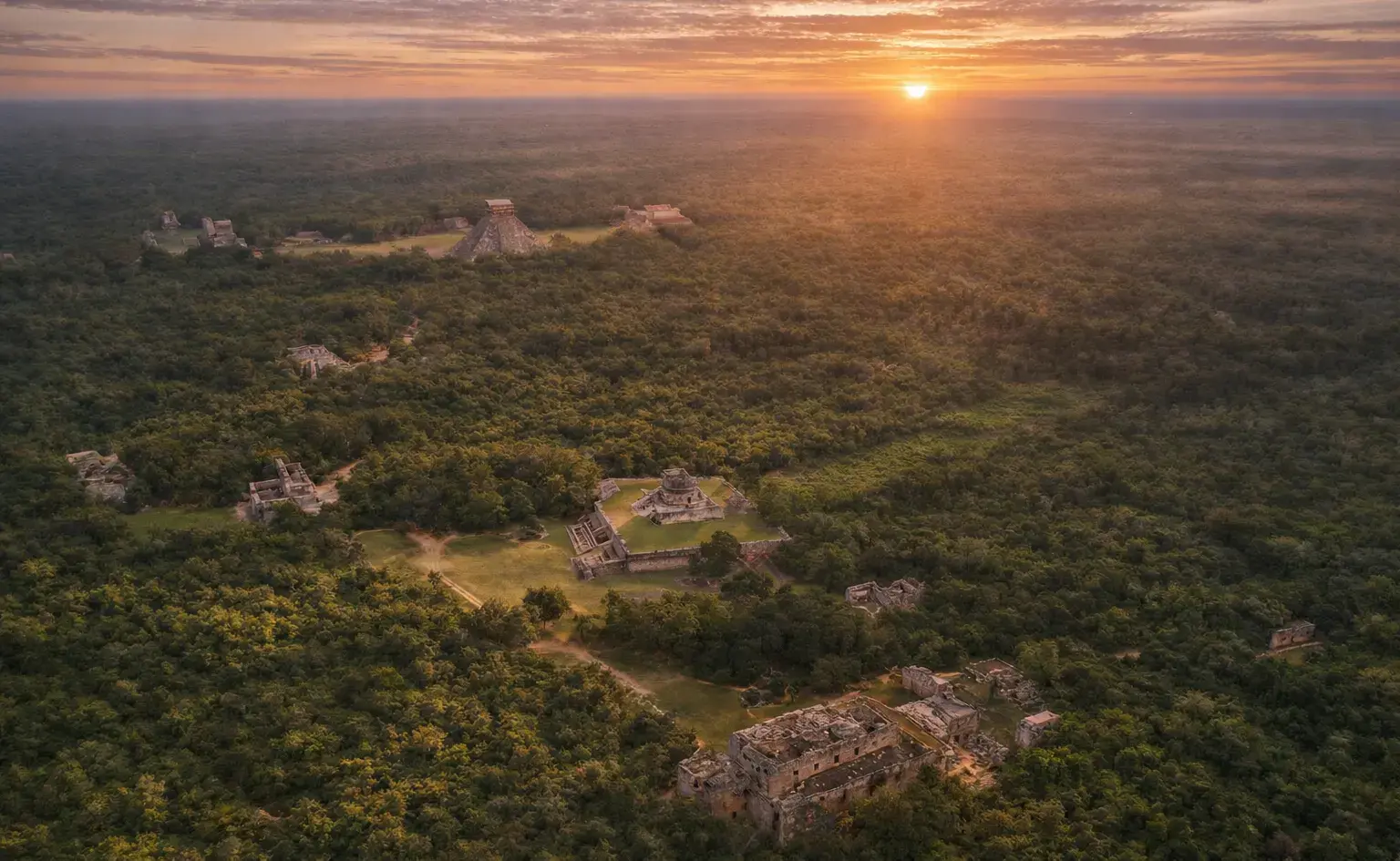 chichen itza from the sky